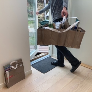 Harmonikapose til sortering af affald til genbrug